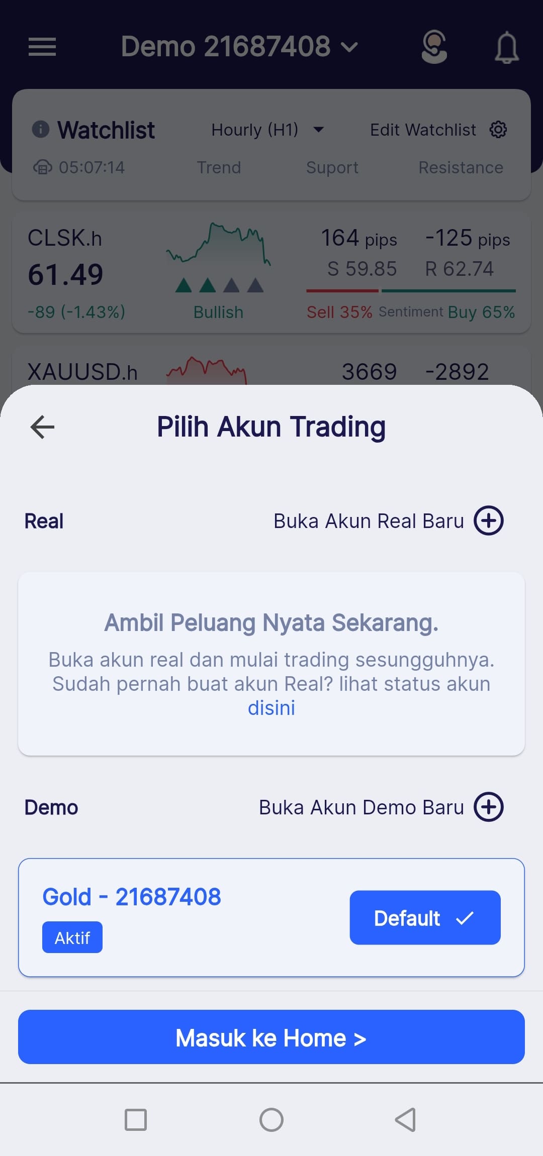 Buat Akun Trading Demo
